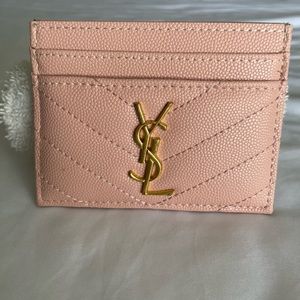 Reposhing my YSL Yves Saint Laurent Pink/Gold Card Holder/Wallet.